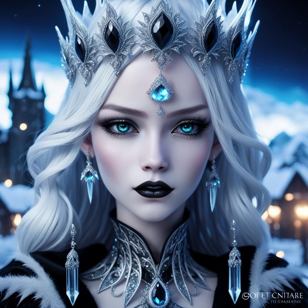 Beautiful Gothic ice Queen portrait