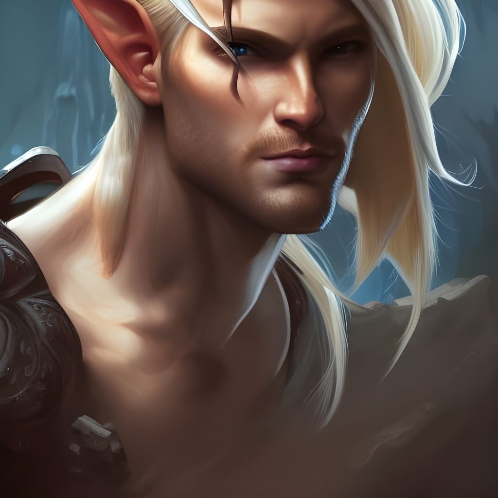 Elven Warrior Shoots Bow: Hyperdetailed Concept Art