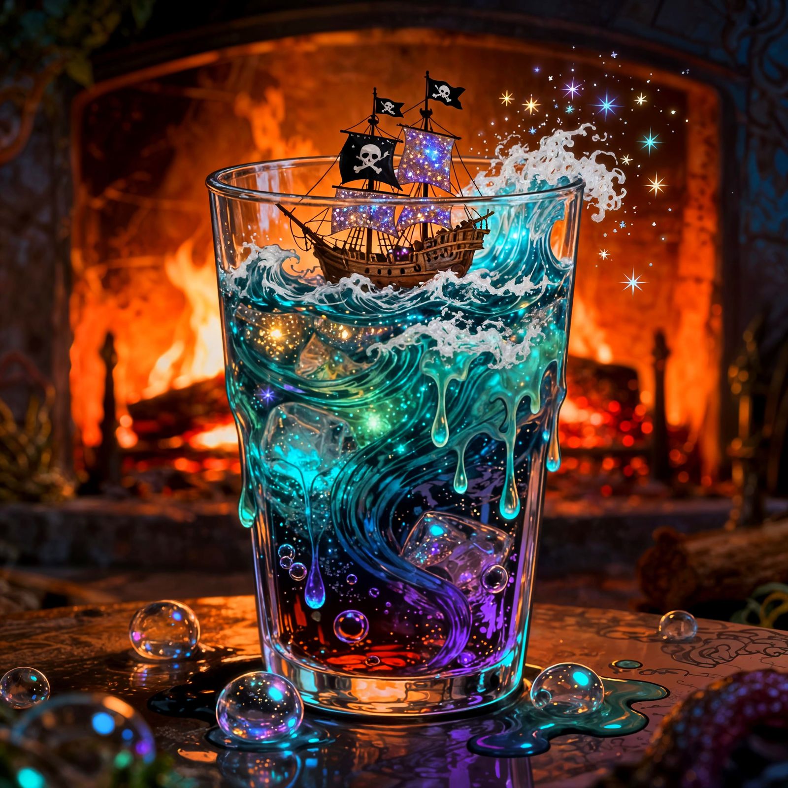 Magical Pirate Soda With Ocean Scene