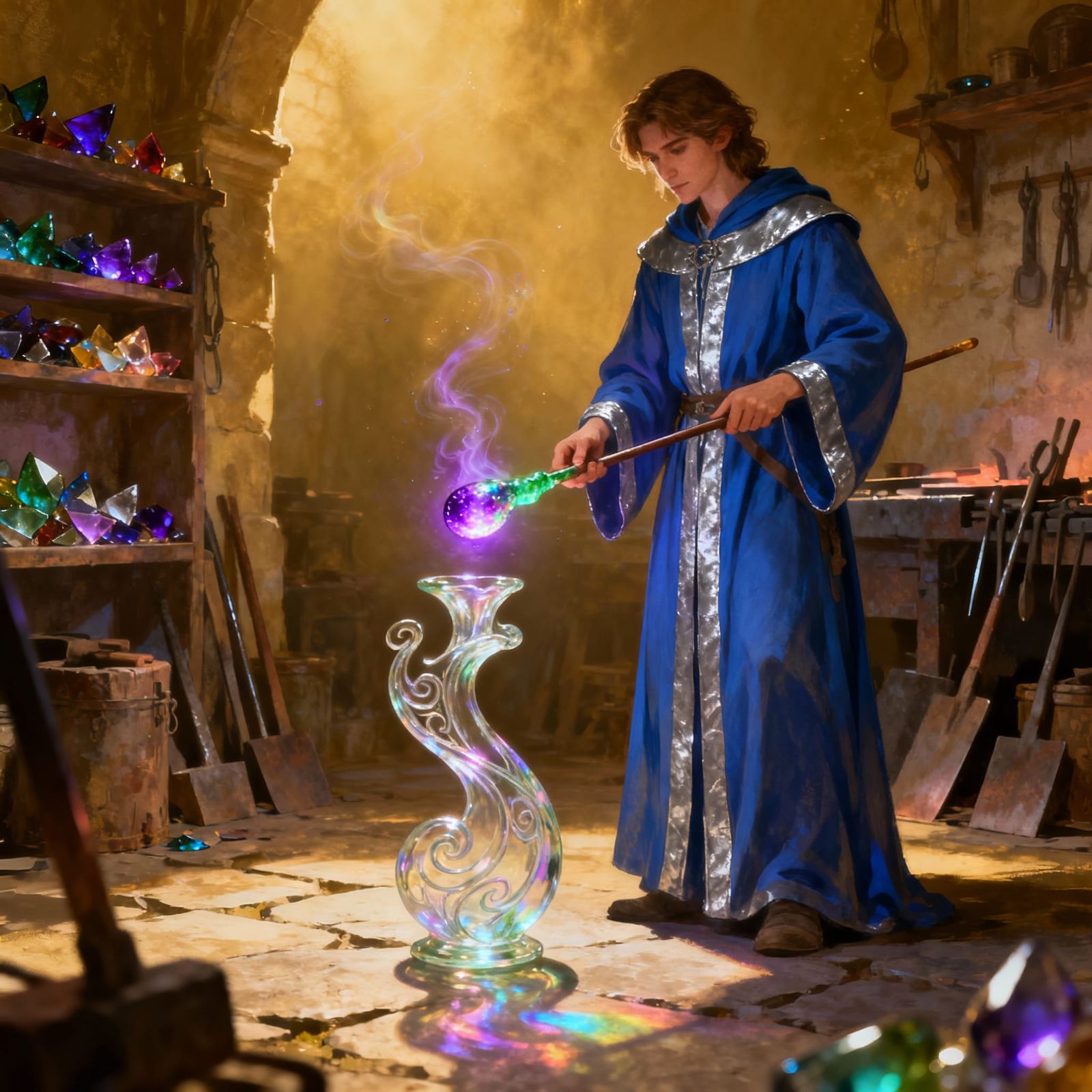 Magical Glass Blower Creates Stunning Sculpture