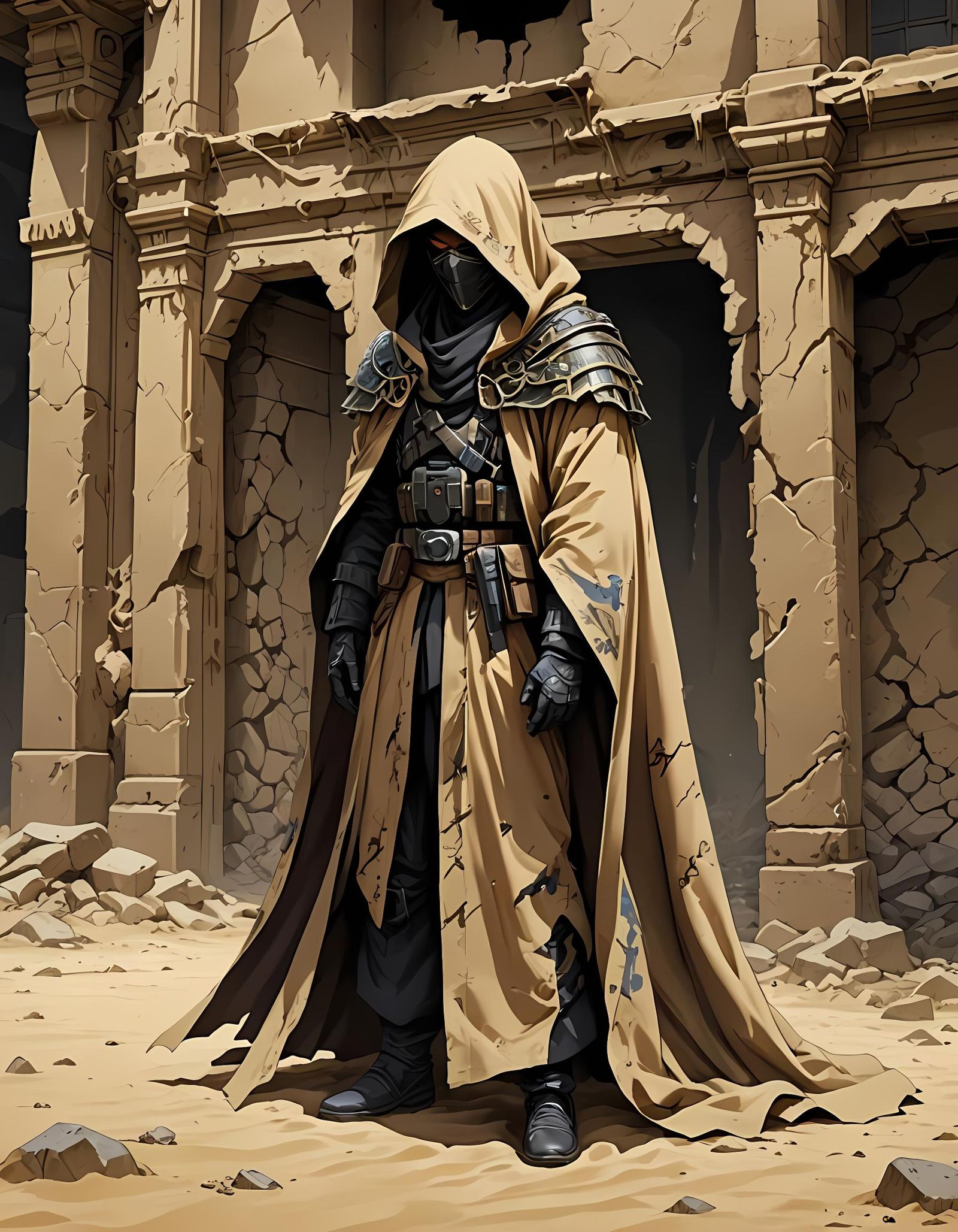 Anime Mercenary in Desert Camouflage