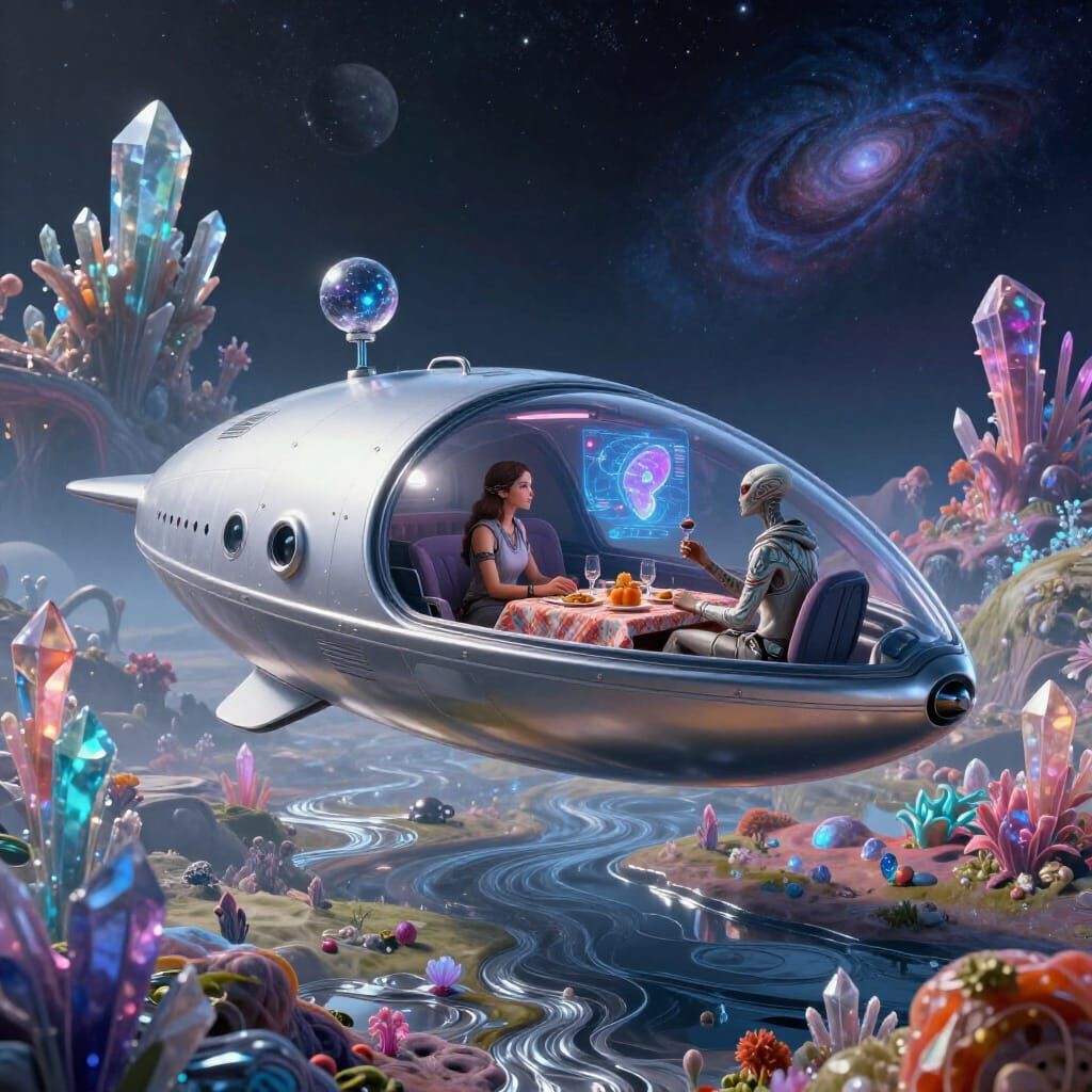 Culture Ship Explores Rogue Planet with Crystalline Flora