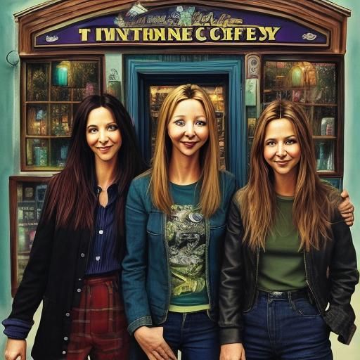 Friends Cast Caricatures in Mystical Coffee Shop