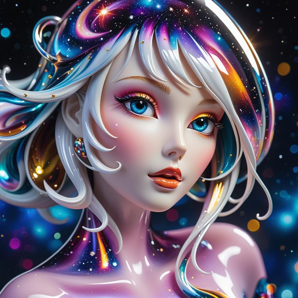 Enamel Glass Figurines in Galactic Space