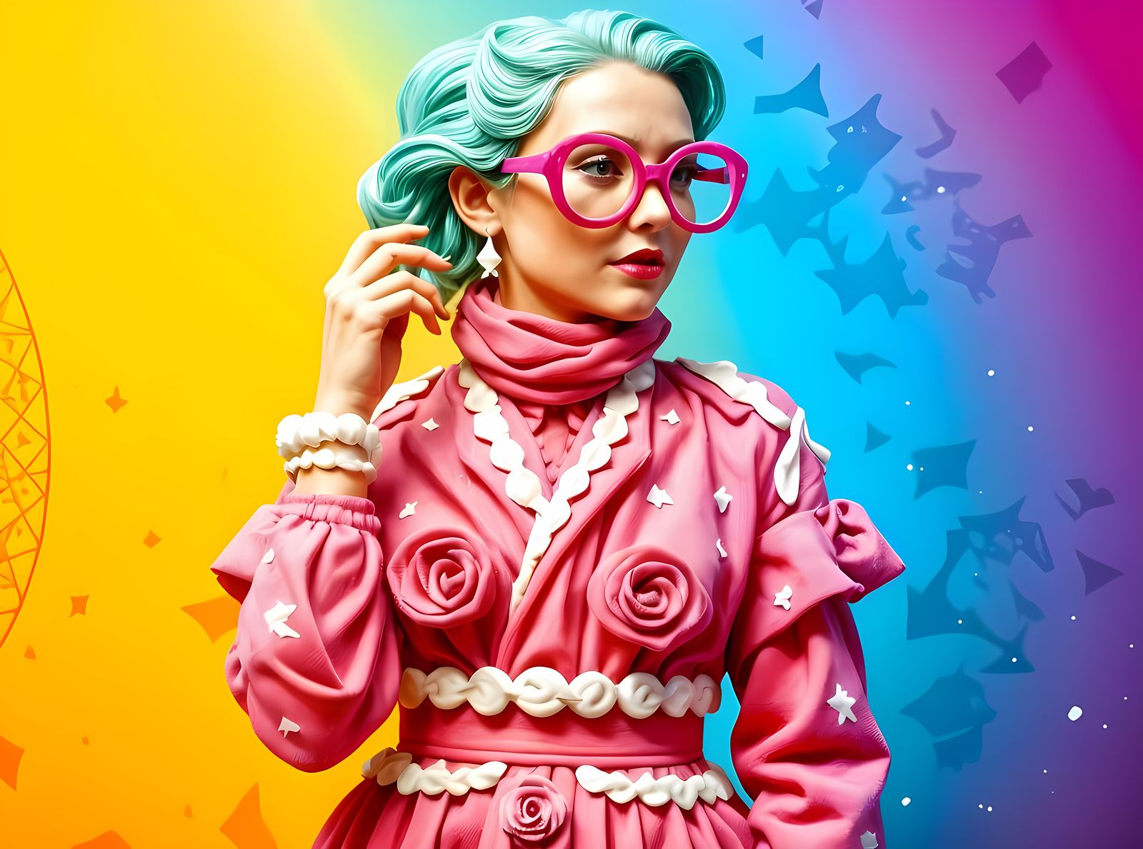 Surreal Pop Candy Fashion with Origami Folds