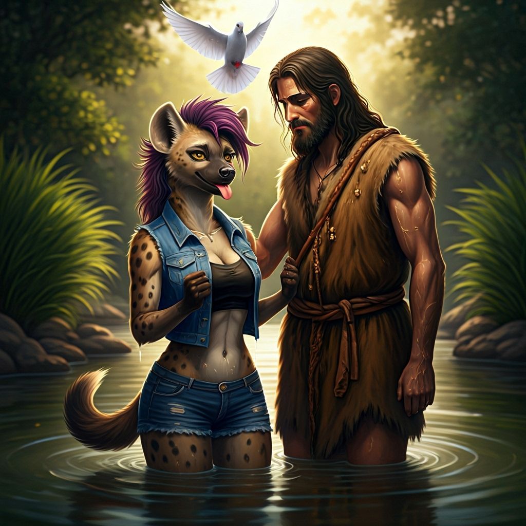 John the Baptist Baptizes a Hyena: Time Portal View
