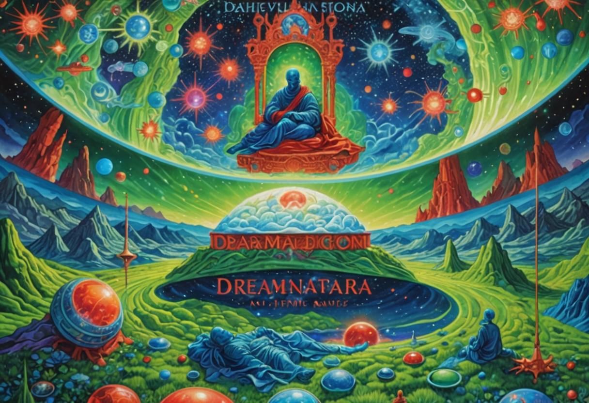 Visionary Astral Illustration of Sleeping Blue Man