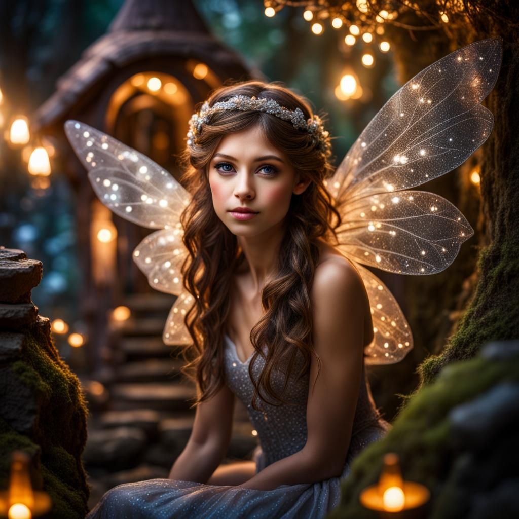 Beautiful fairy at home within her village