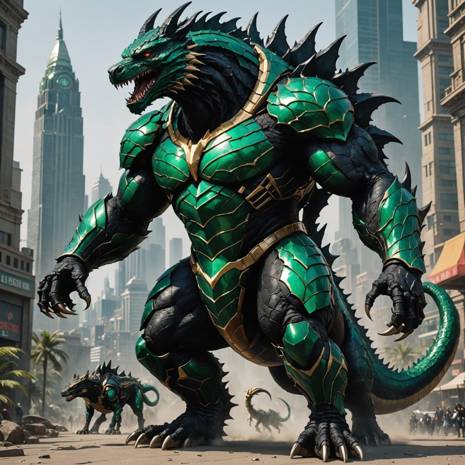 Emerald Anubis Godzilla Dragon Symbiote