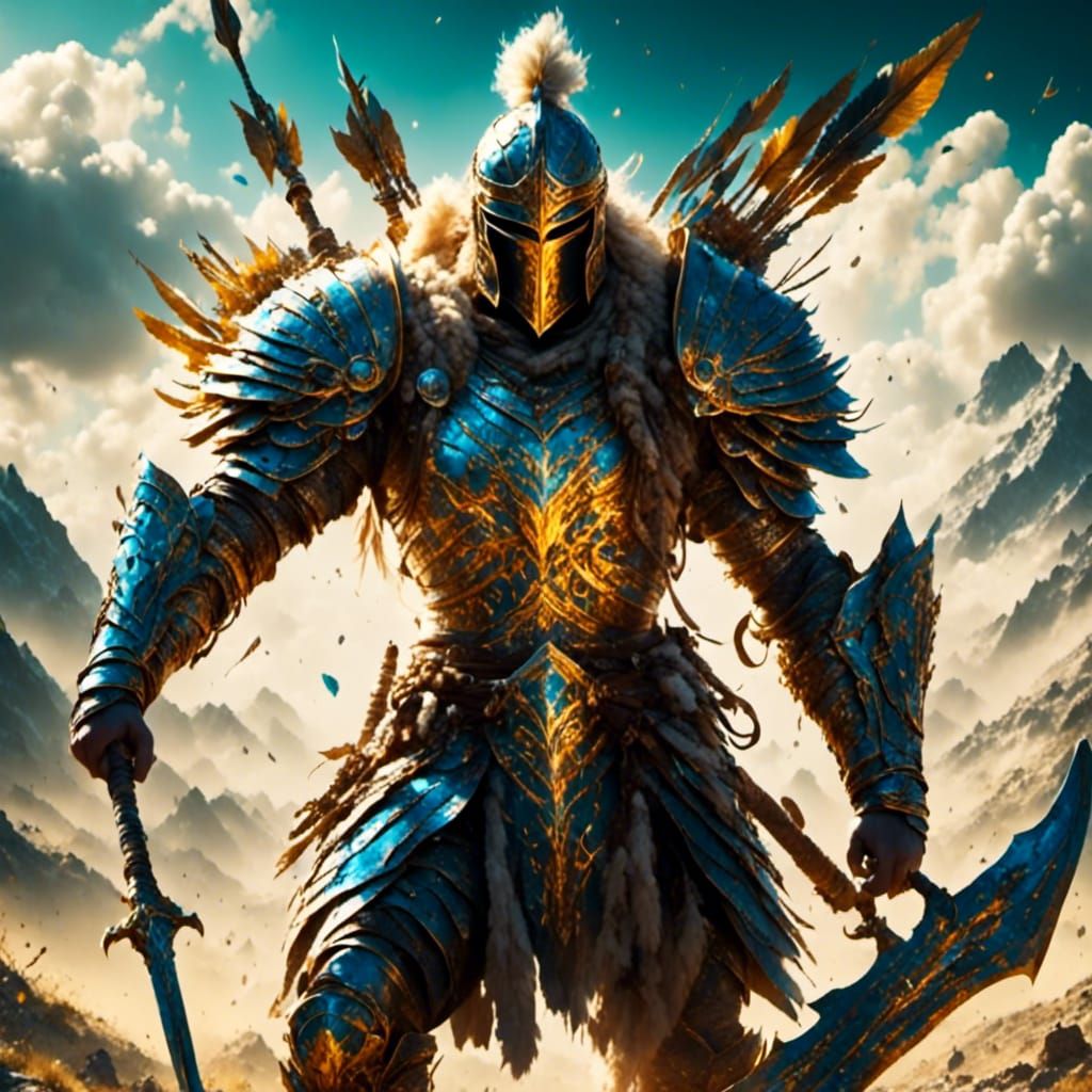 Colorful Warrior with Arrows: Professional Photography