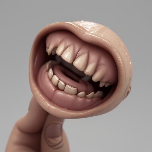 Detailed 3D Macro of Smiling Human Teeth