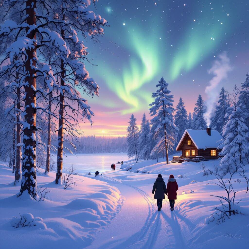 Finnish Winter Twilight: A Nostalgic Forest Dreamscape