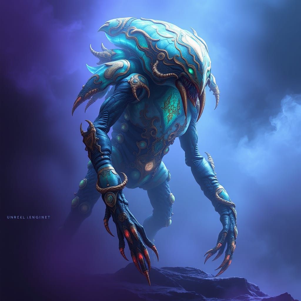 Otherworldly Protoss-Zerg Hybrid in Bio-Mechanical Mysticism