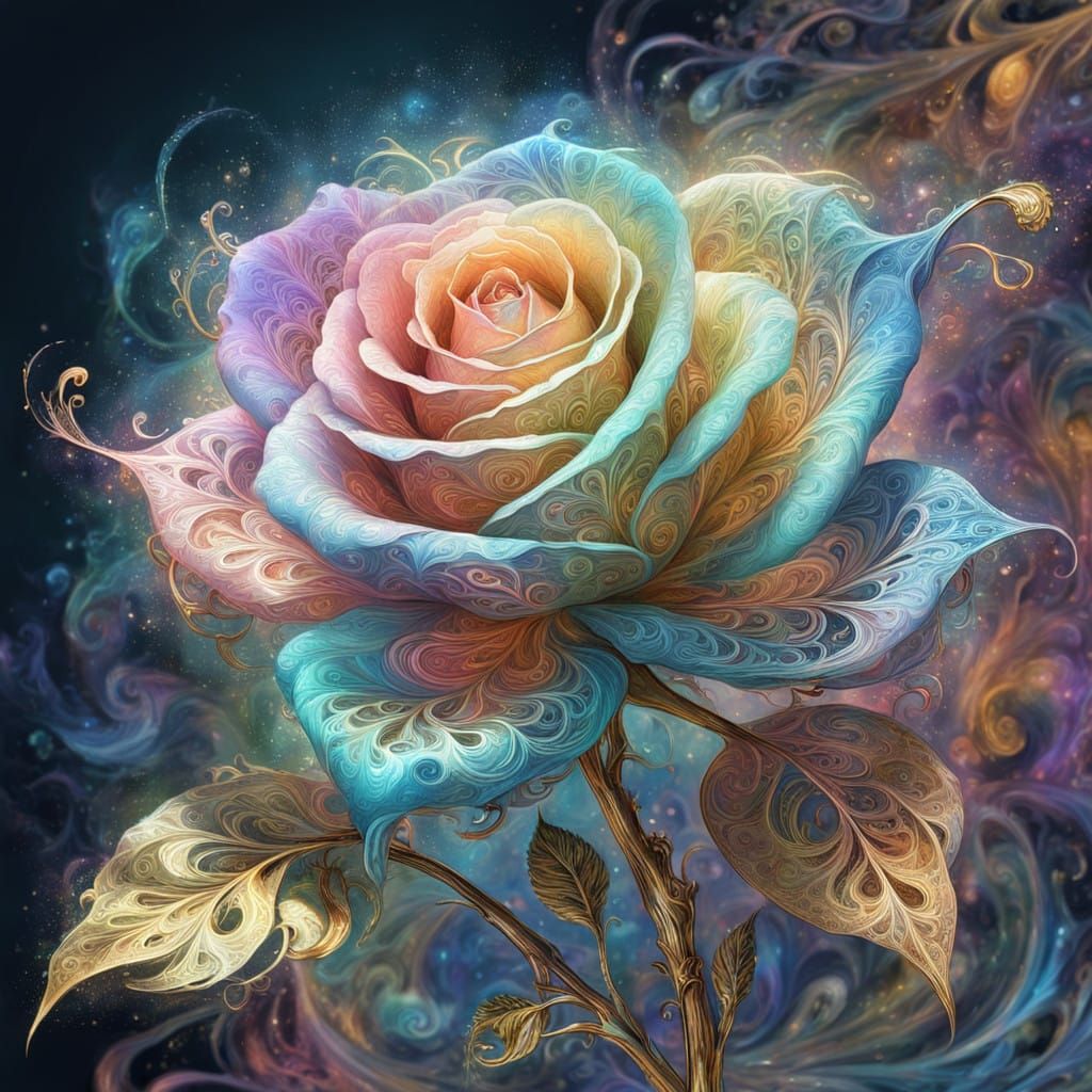 Surreal Floral Tapestry in Pastel Hues