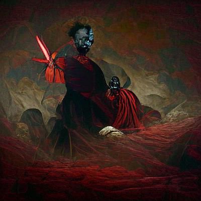 Darth Maul Horror Illustration in Doré Style