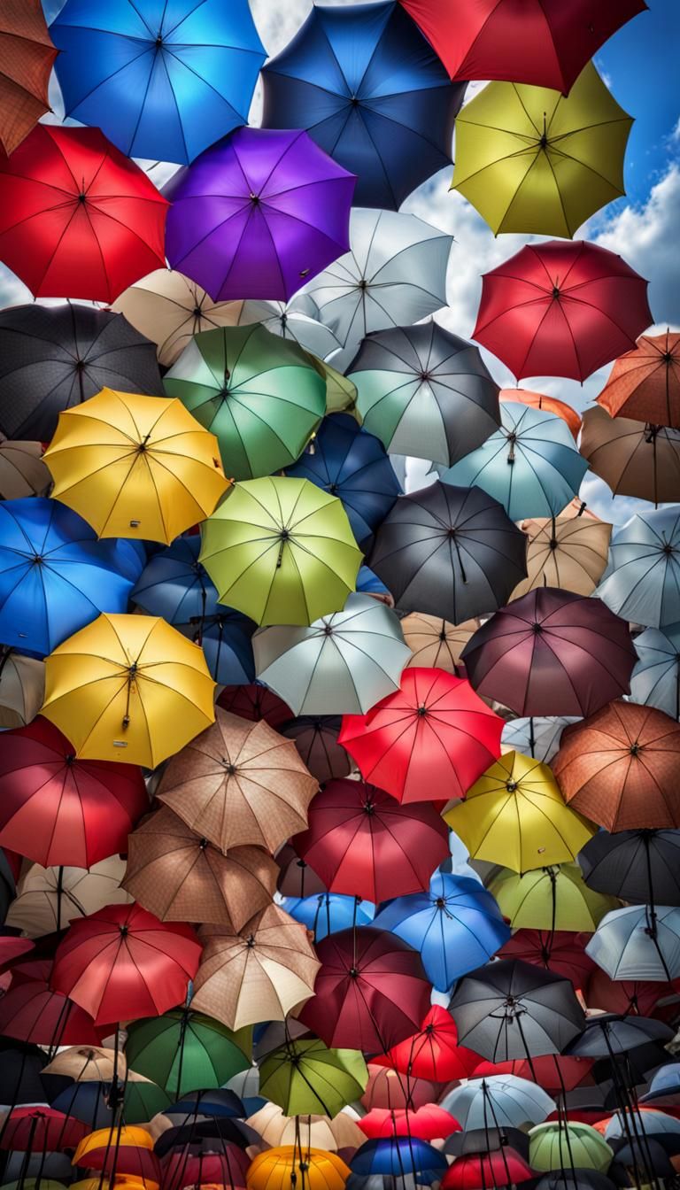 Colorful Umbrellas in Hyperrealistic Detail