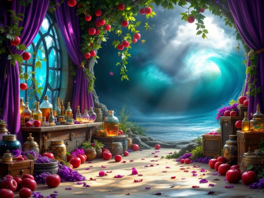 Enchanted Mystical Apothecary in Dreamlike Setting
