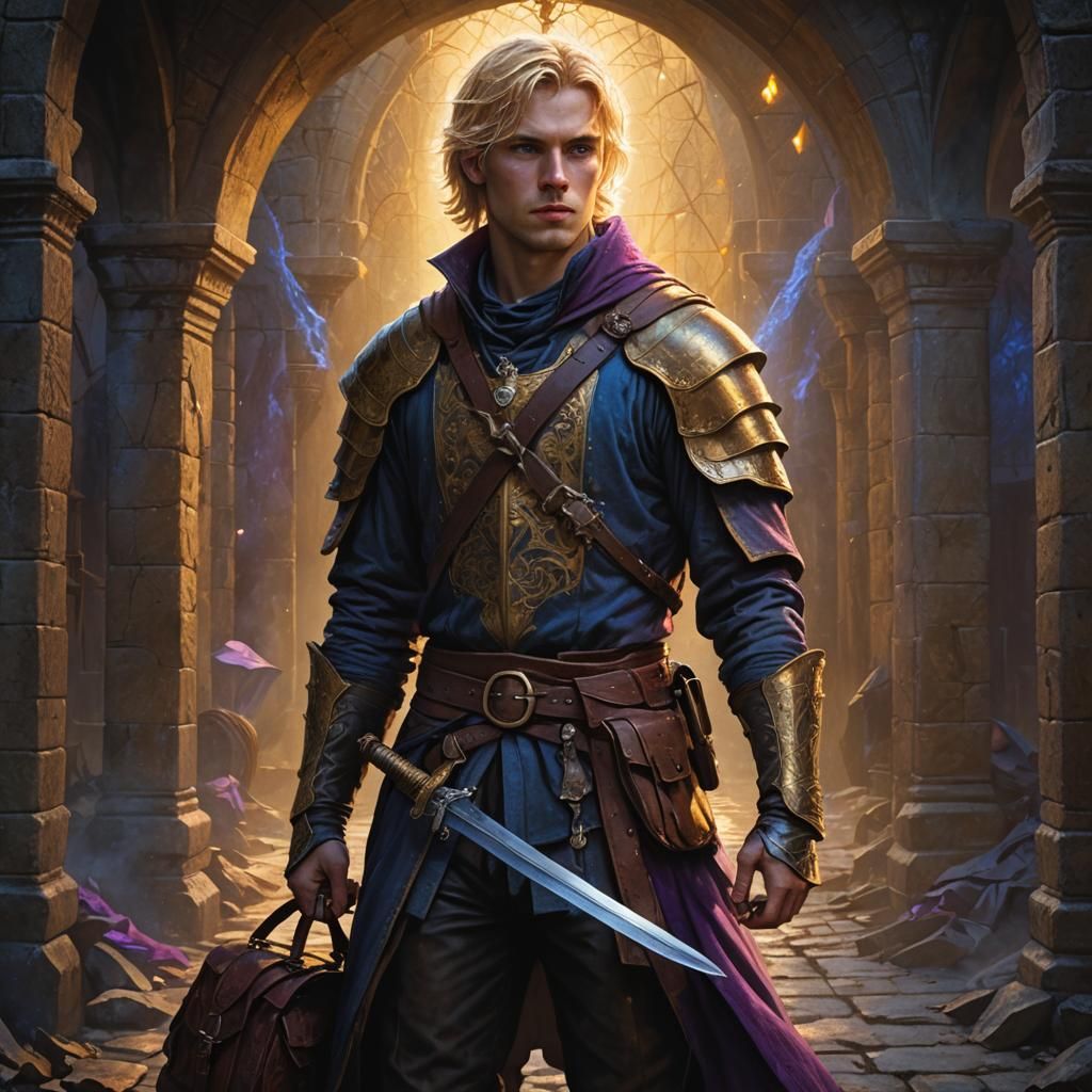 Medieval Man in Dark Fantasy, Greg Rutkowski Style