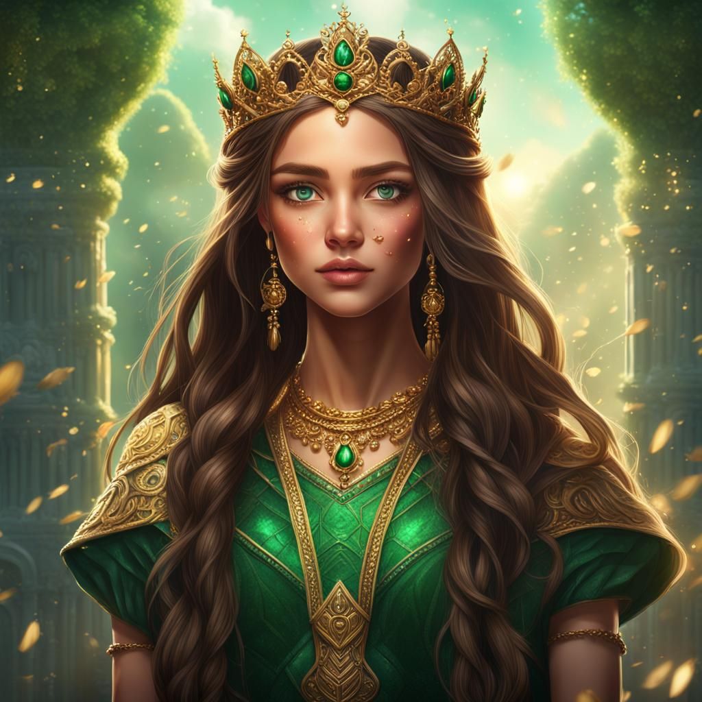 Princess with Emerald Eyes: Fantasy Concept Art