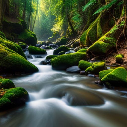 River Flowing Through Dense Forest: Professional Photography
