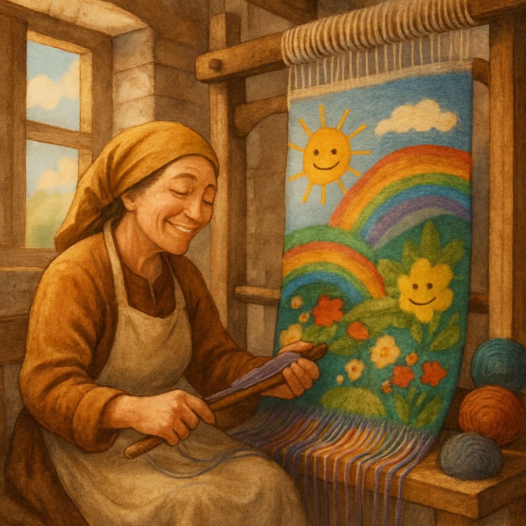 Joyful Tapestry Weaver Creates Happiness Through Art