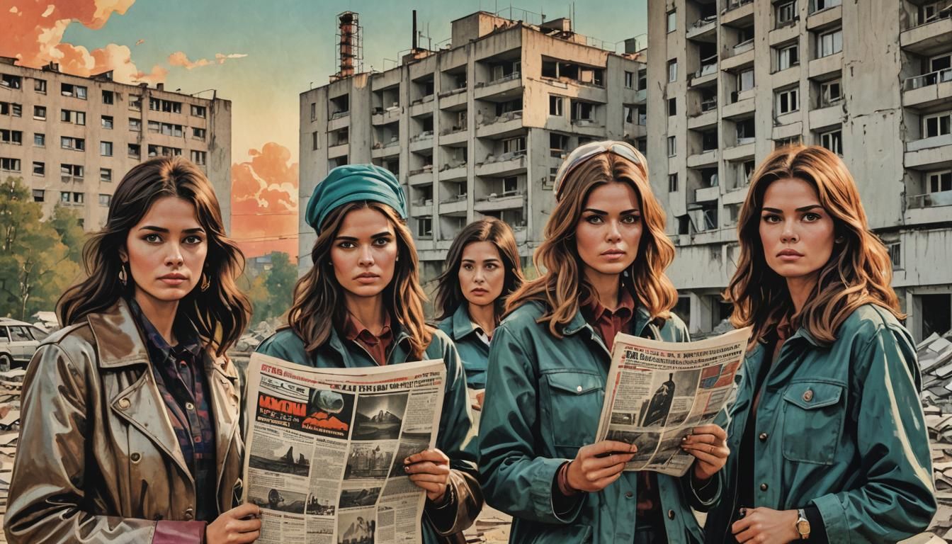 Chernobyl Fashion Girls and UFO: Comic Book Cover