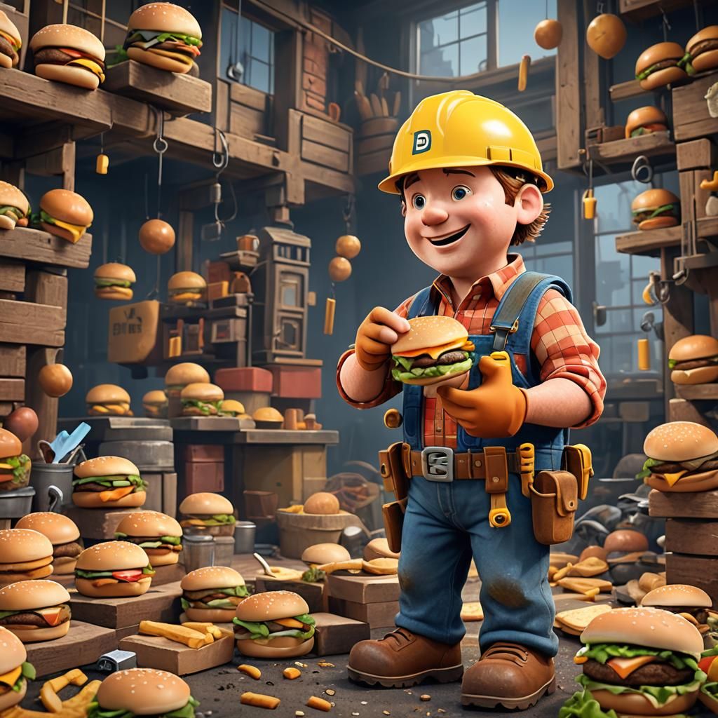 Bob the Builder's Cheeseburger Feast