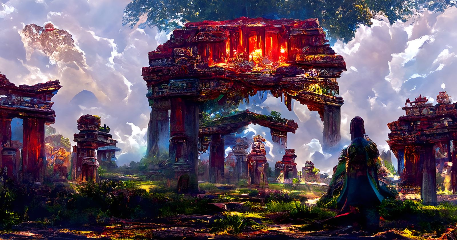 Chichen Itza Temple of Warriors, Digital Illustration