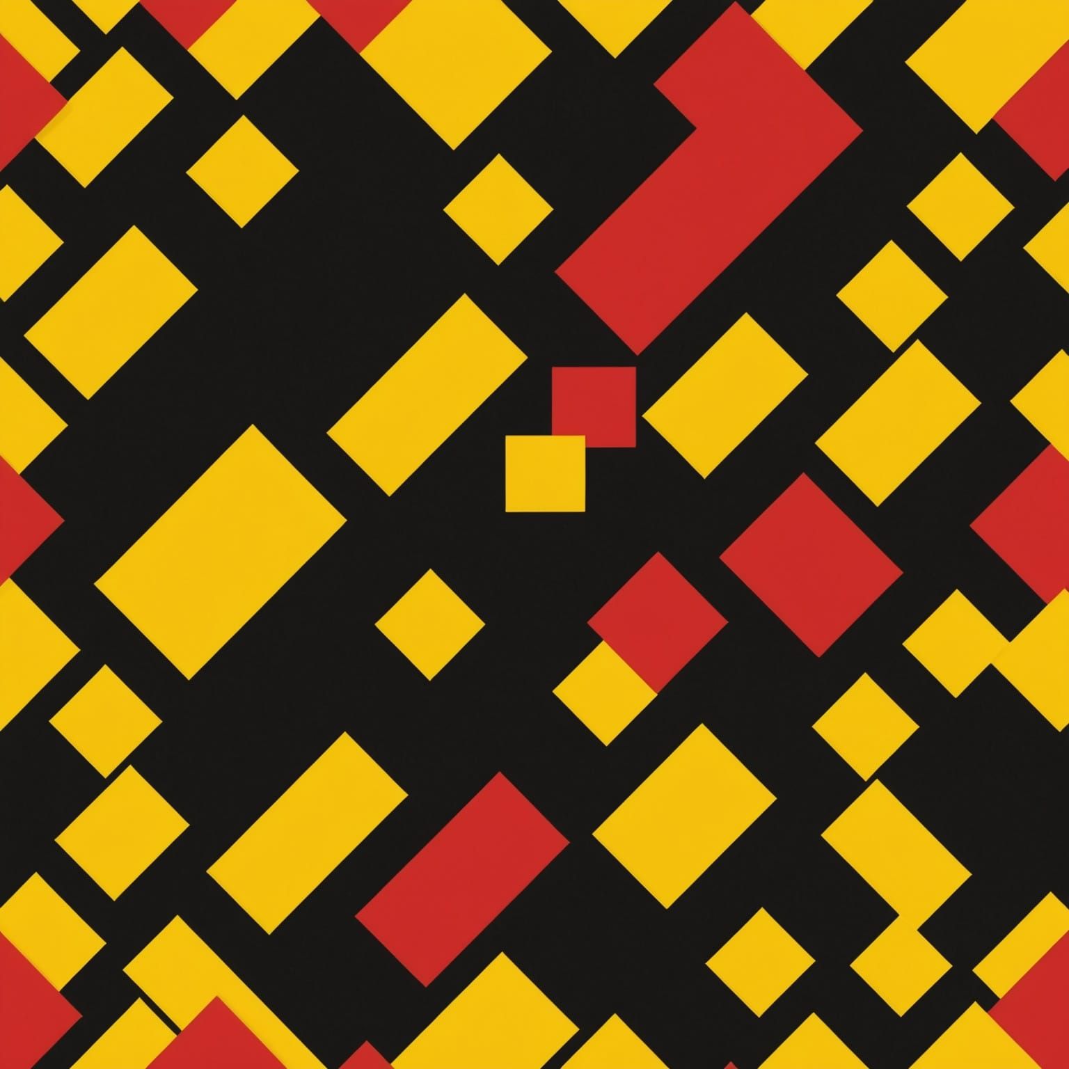 Abstract Yellow, Black, Red, and Blue Color Block Design