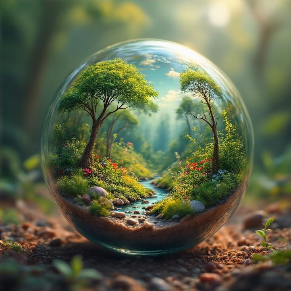 Vibrant Ecosystems Captured in Miniature Marbles