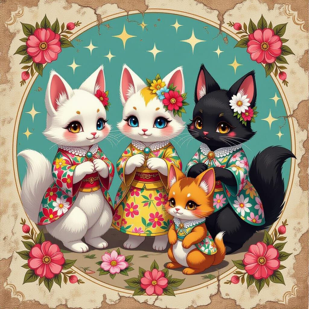 Furry Critters on Tattoo Posters in Manga Style