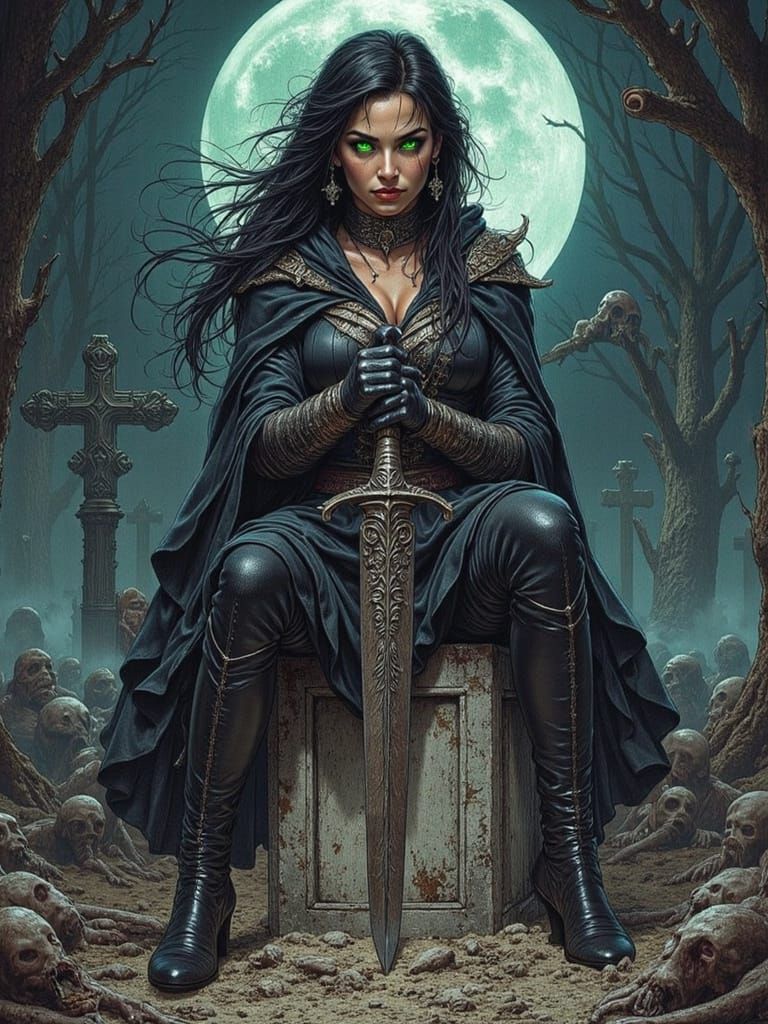 Ethereal Necromancer Commands Undead Army in Haunted Cemeter...