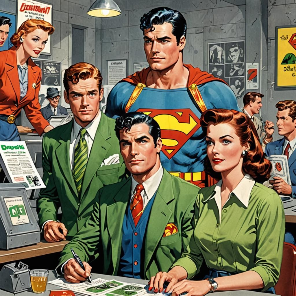 Superman and Kryptonite at the Daily Planet