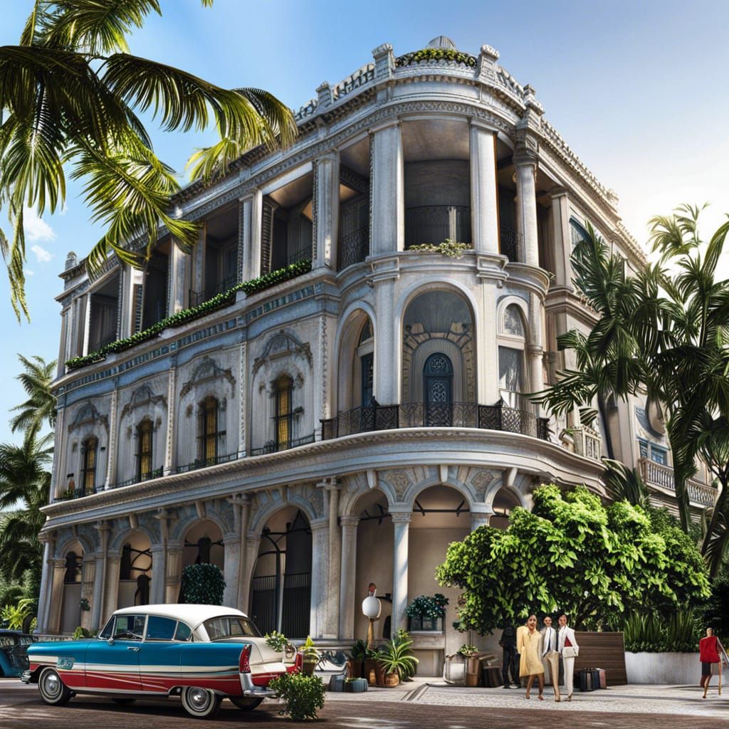 Hyperrealistic Havana Scene in Detailed 3D Rendering