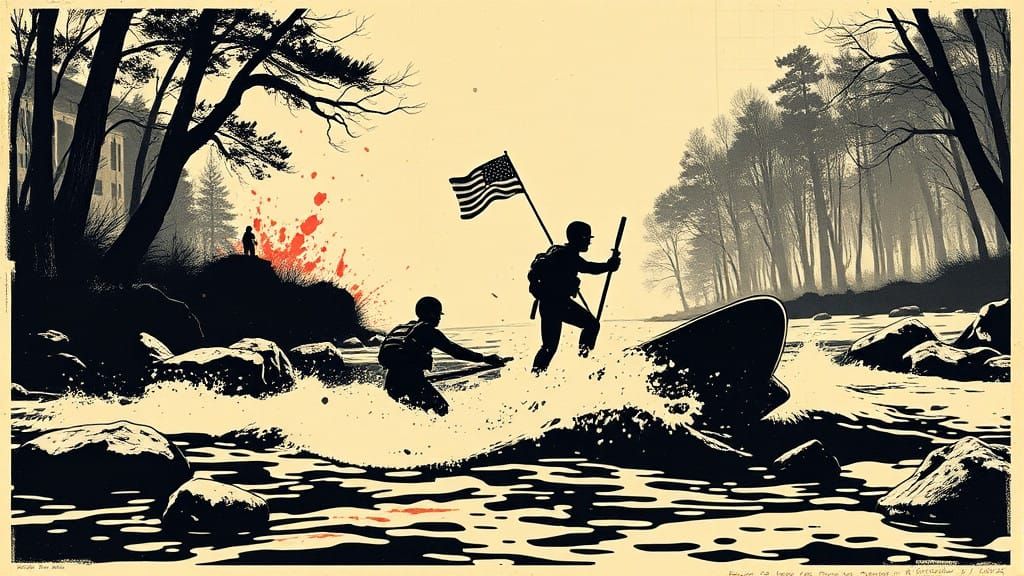 Style-Bending River Landscape in Neon Colors