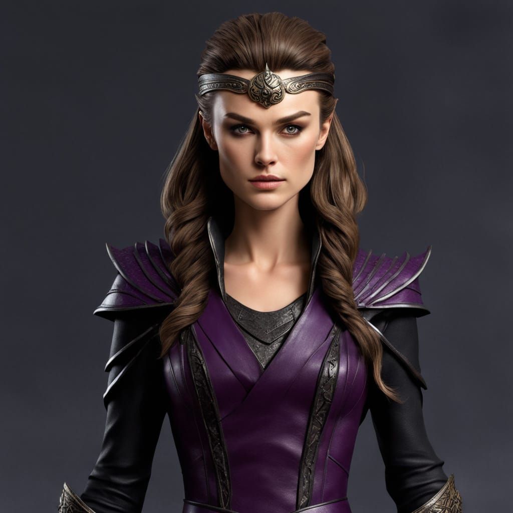 Evil-Lyn as Keira Knightley in Armor with Staff
