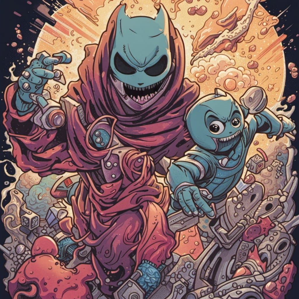 Kawaii Ghost Superhero Movie Poster