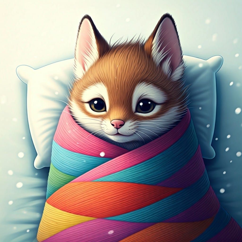 Moza in Bed: A Whimsical Illustration