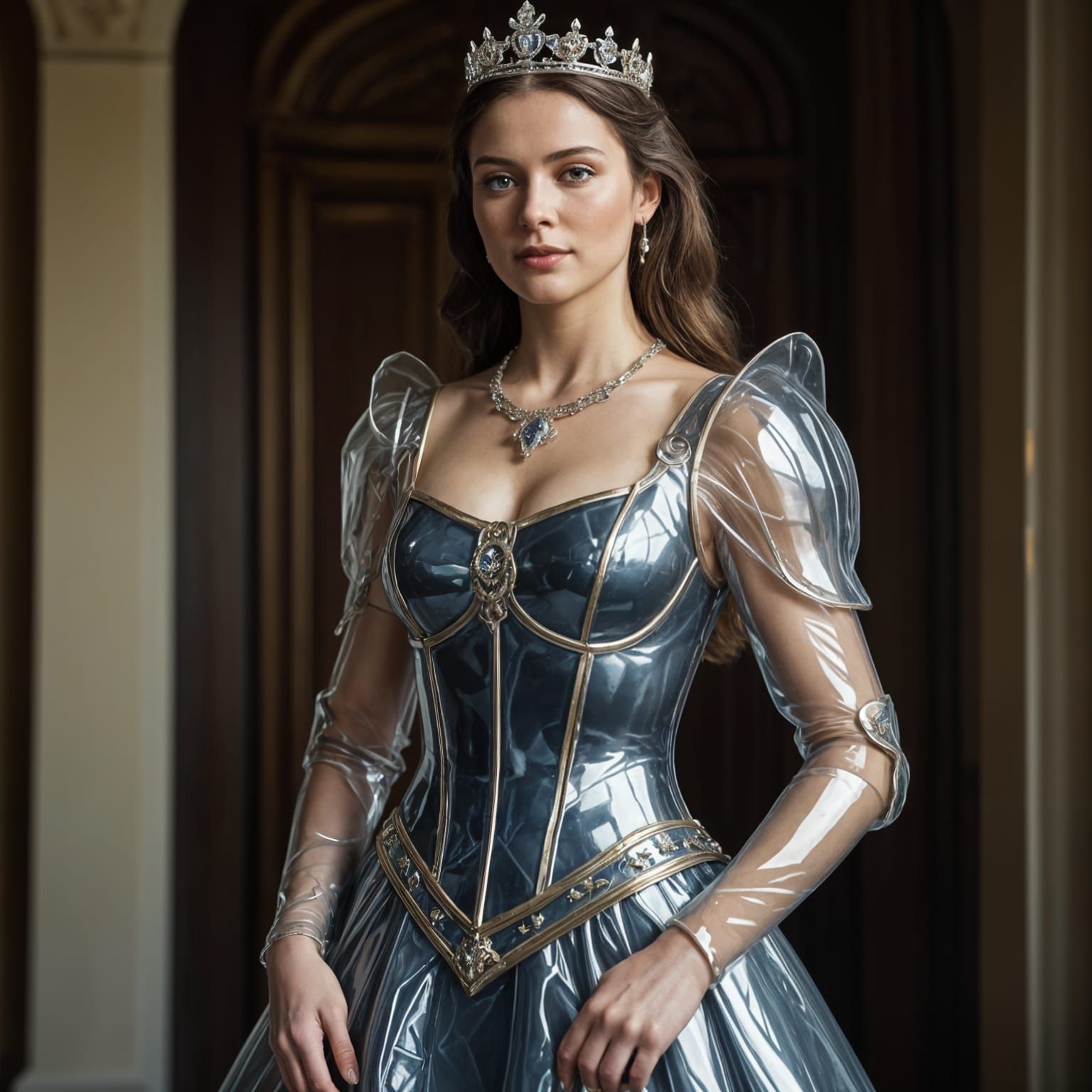 Queen in Transparent Glass Armour
