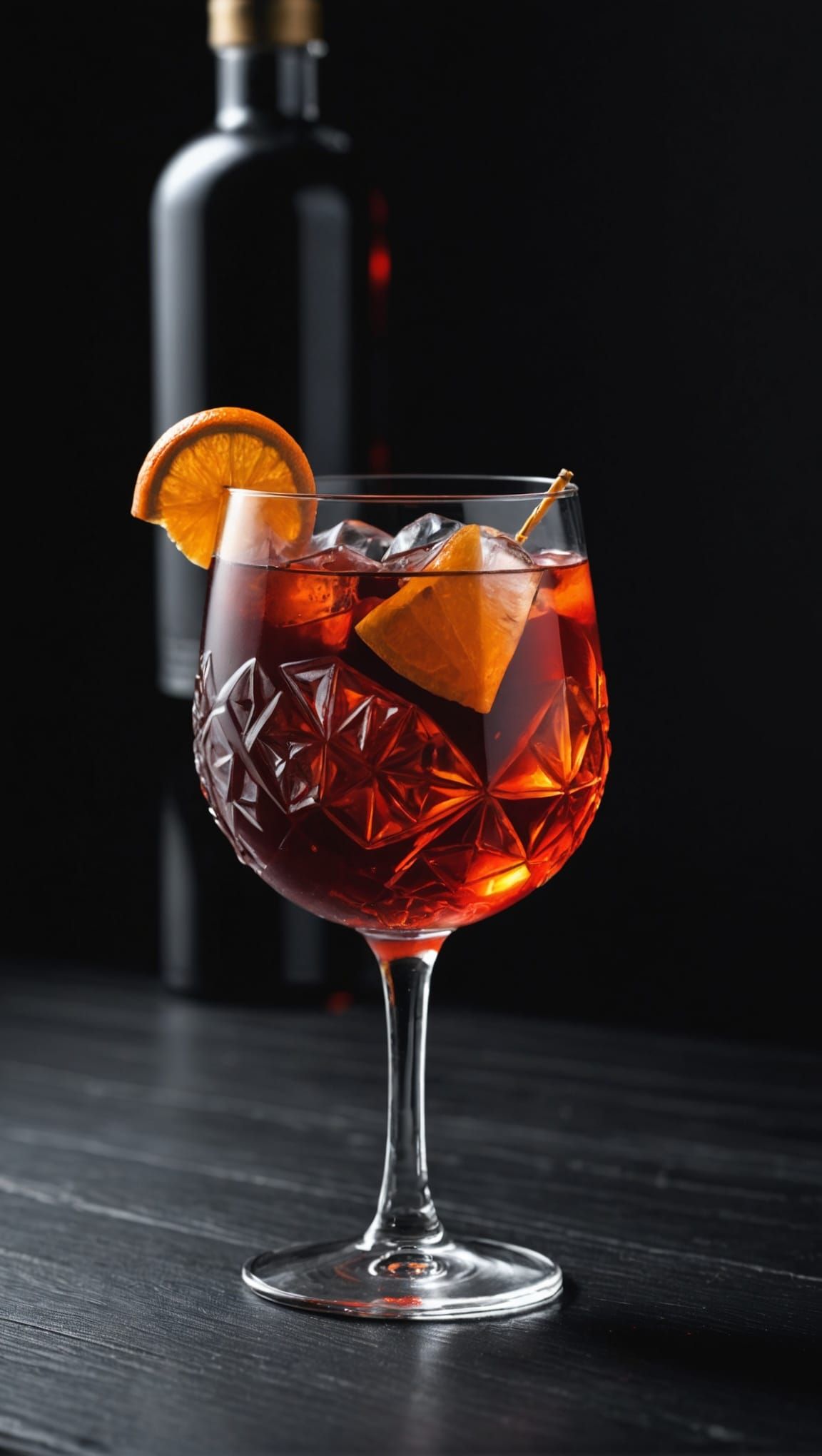 Hyper-Realistic Photograph of a Negroni Cocktail
