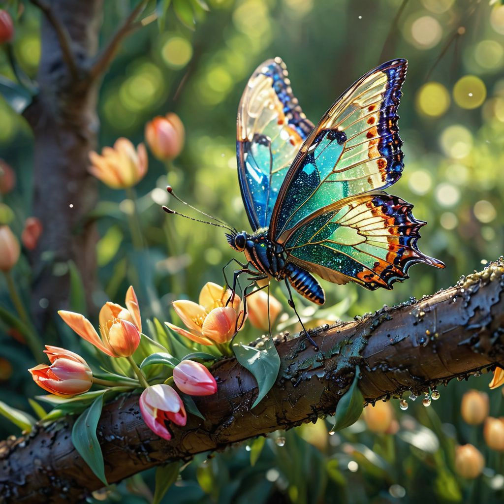 Surreal Swallowtail Butterfly Encounter in Vibrant Forest Sc...