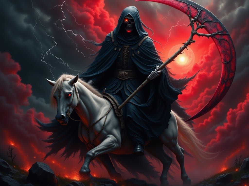 Grim Reaper Rides Forth in Steampunk Fantasy Art