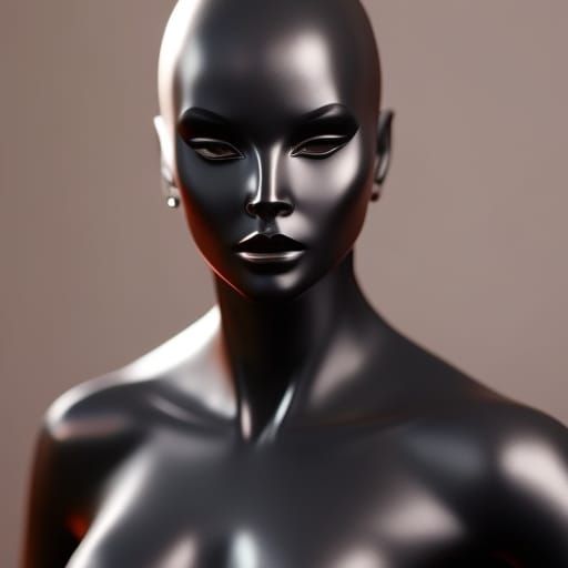 Woman in Latex Mask: Hyperdetailed Digital Portrait