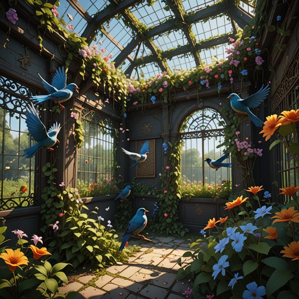 Lush Aviary Concept Art in Unreal Engine 5