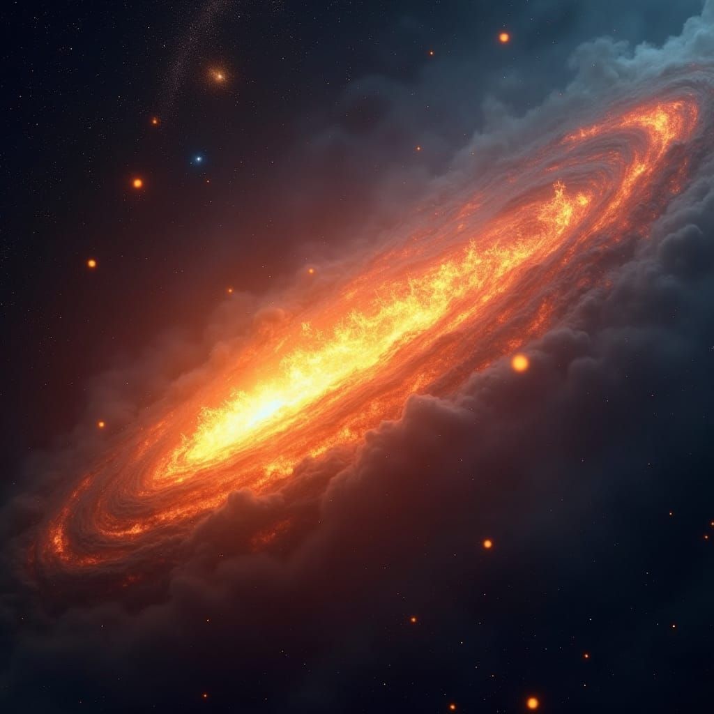 Fiery Galaxy Transition: A Cosmic Transformation