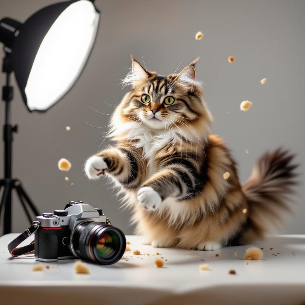 Cat Photobombs Portrait Session, Knocks Over Camera