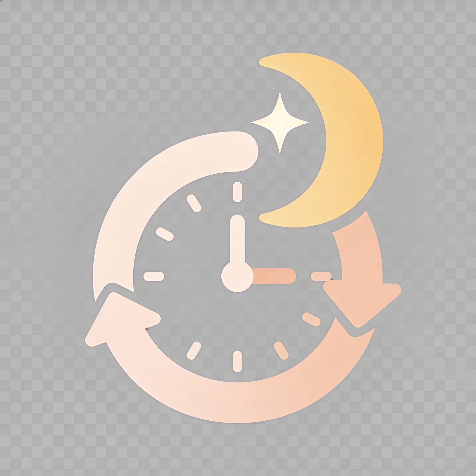 Minimalist Sleep Cycle Icon: Moon and Star Clock
