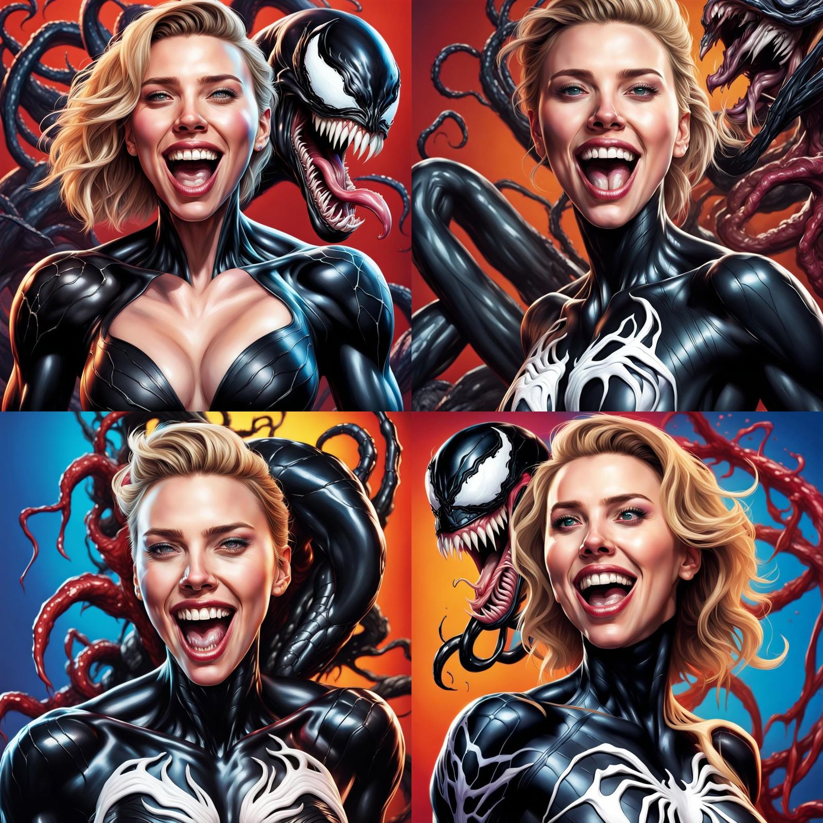 Venom Symbiote Takes Over Scarlett Johansson: Hyperrealistic...