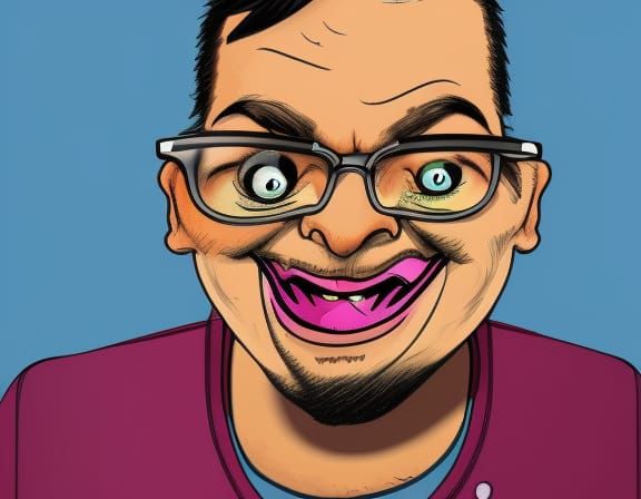 Humorous Caricature of Overwhelmed Student in Class