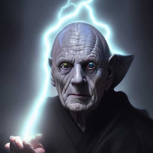 Palpatine Unleashes Lightning: A Digital Art Portrait